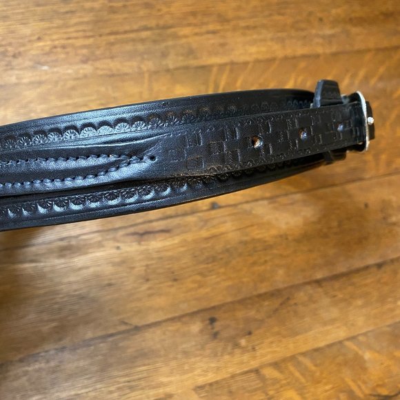 Tooled Leather Western Frontier Belt - Picture 9 of 10